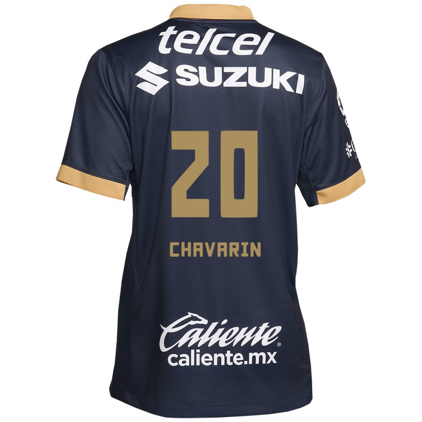 Børn Aerial Chavarin #20 Obsidian Guld Hvid Udebane Spillertrøjer 2024/25 Trøje T-Shirt