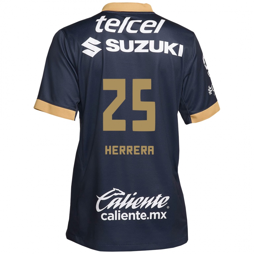 Børn Laura Herrera #25 Obsidian Guld Hvid Udebane Spillertrøjer 2024/25 Trøje T-Shirt