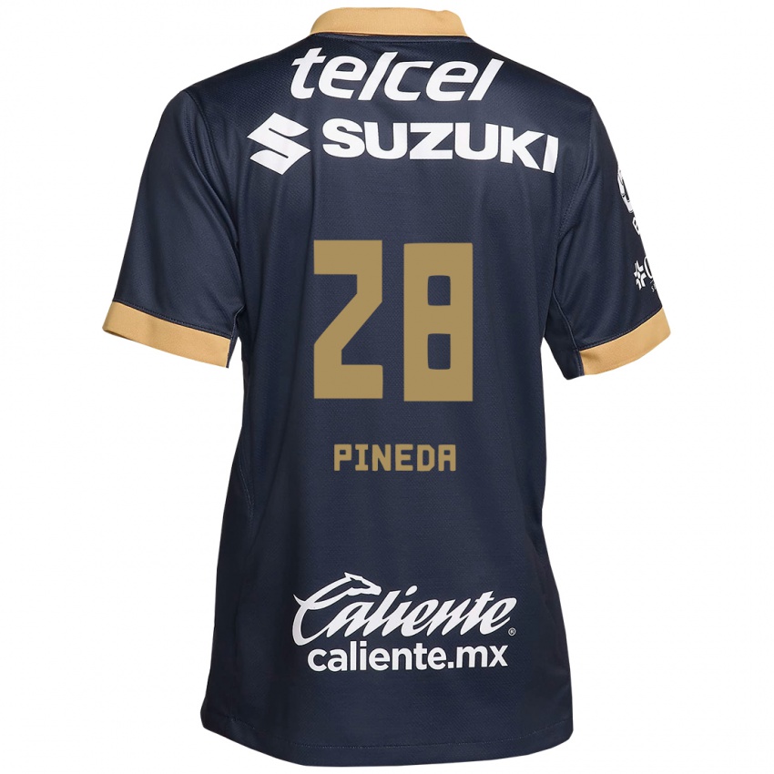 Børn Grecia Pineda #28 Obsidian Guld Hvid Udebane Spillertrøjer 2024/25 Trøje T-Shirt