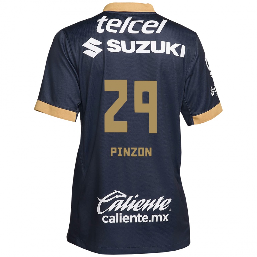 Børn Liceth Pinzon #29 Obsidian Guld Hvid Udebane Spillertrøjer 2024/25 Trøje T-Shirt