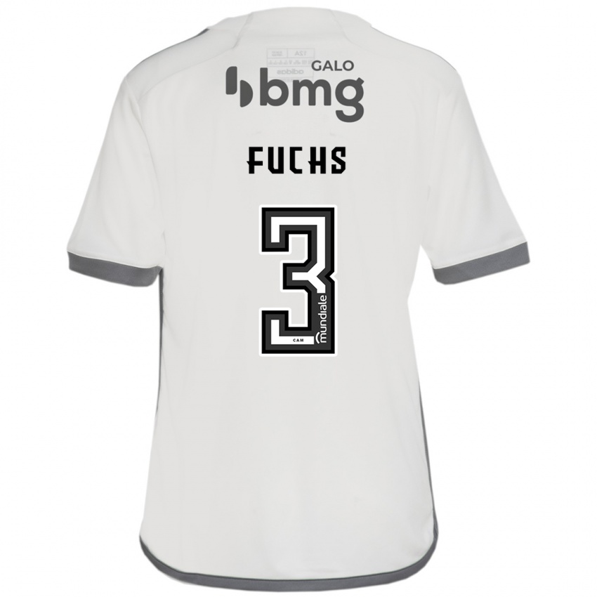 Børn Bruno Fuchs #3 Off White Udebane Spillertrøjer 2024/25 Trøje T-Shirt