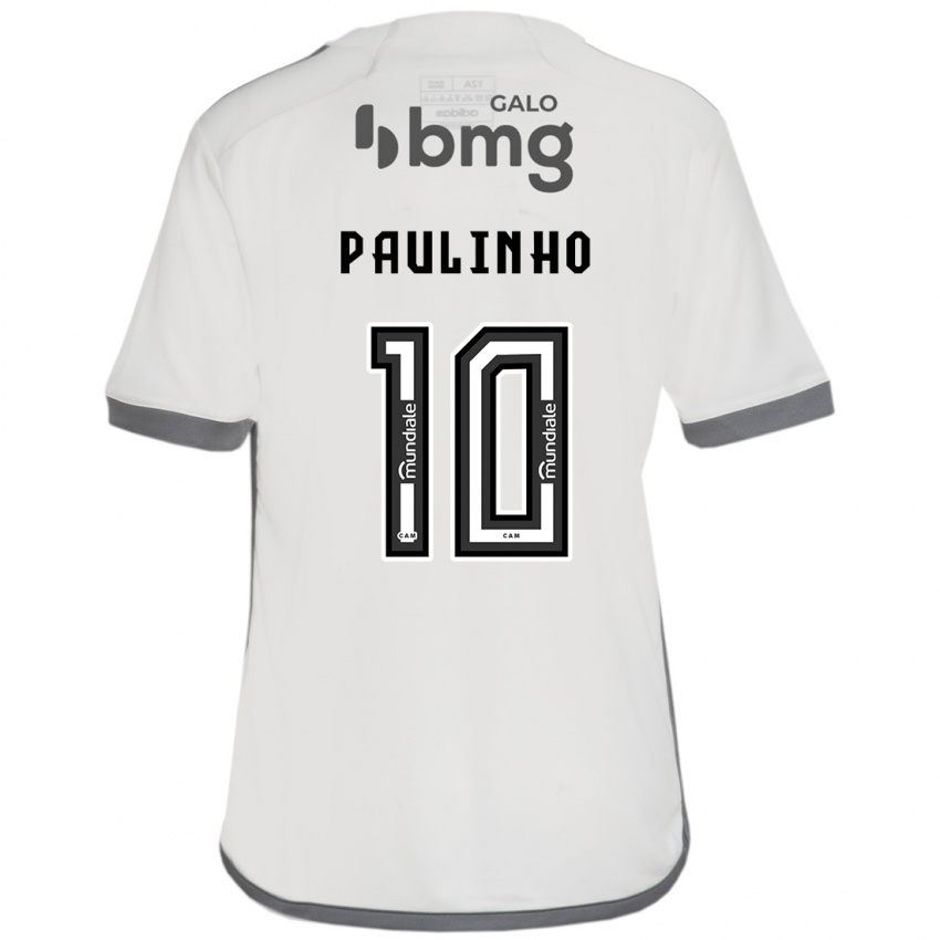 Børn Paulinho #10 Off White Udebane Spillertrøjer 2024/25 Trøje T-Shirt