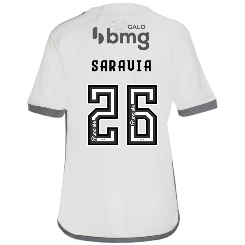 Børn Renzo Saravia #26 Off White Udebane Spillertrøjer 2024/25 Trøje T-Shirt