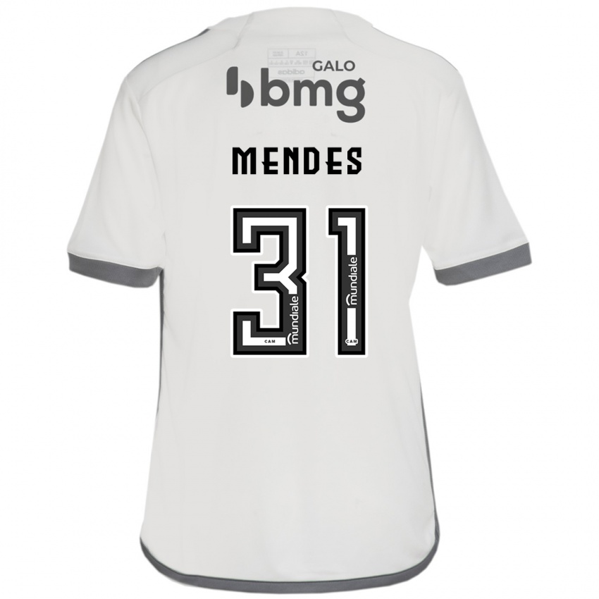 Børn Matheus Mendes #31 Off White Udebane Spillertrøjer 2024/25 Trøje T-Shirt