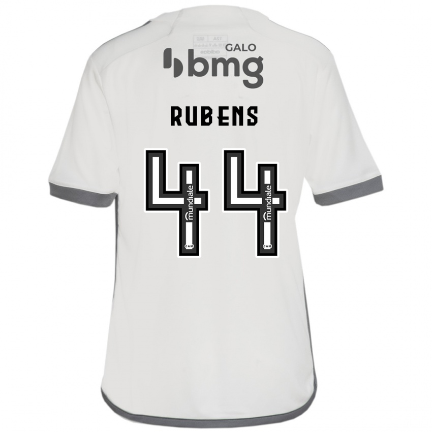 Børn Rubens #44 Off White Udebane Spillertrøjer 2024/25 Trøje T-Shirt