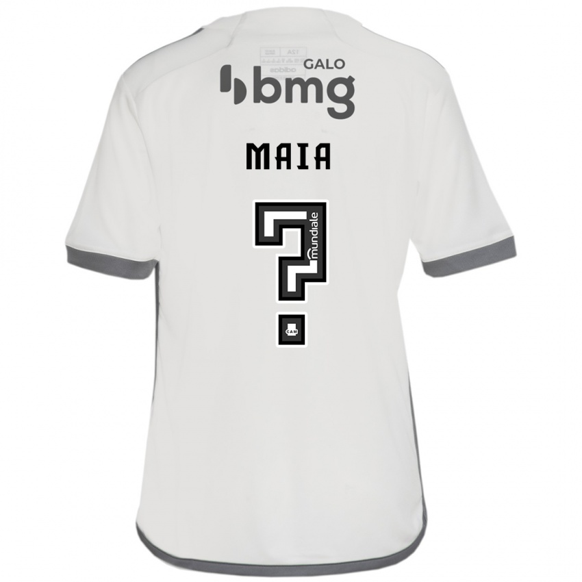 Børn Caio Maia #0 Off White Udebane Spillertrøjer 2024/25 Trøje T-Shirt