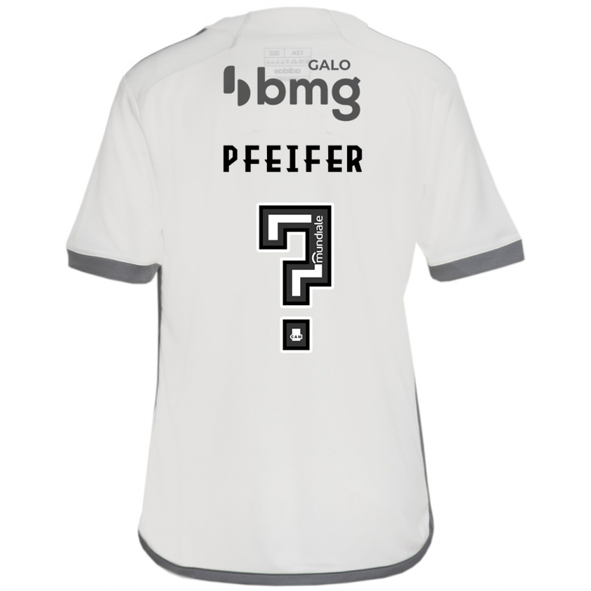 Børn Gabriel Pfeifer #0 Off White Udebane Spillertrøjer 2024/25 Trøje T-Shirt