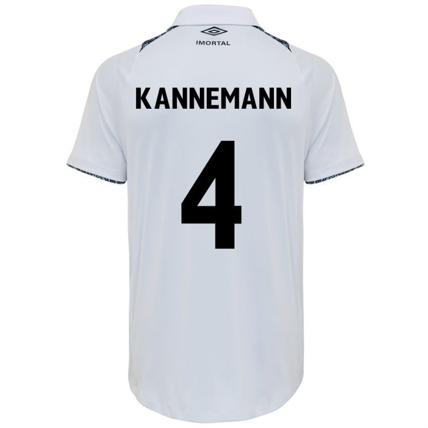 Børn Walter Kannemann #4 Hvid Blå Udebane Spillertrøjer 2024/25 Trøje T-Shirt