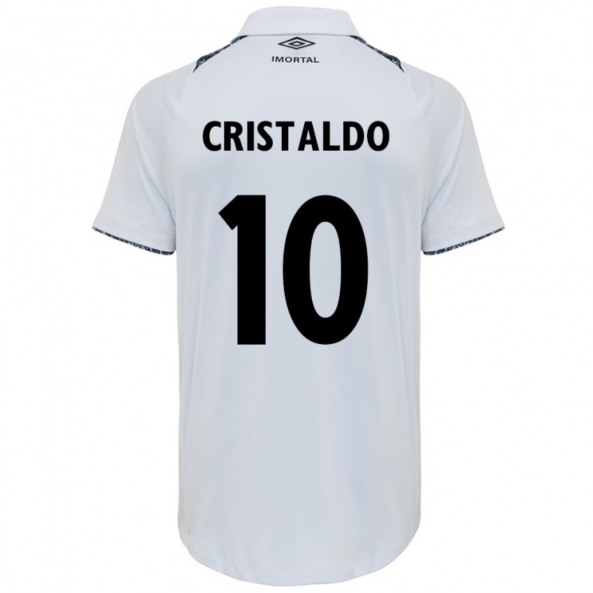 Børn Franco Cristaldo #10 Hvid Blå Udebane Spillertrøjer 2024/25 Trøje T-Shirt