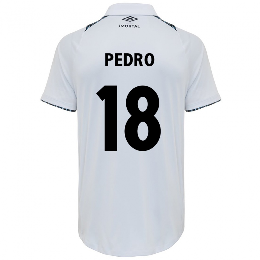 Børn João Pedro #18 Hvid Blå Udebane Spillertrøjer 2024/25 Trøje T-Shirt