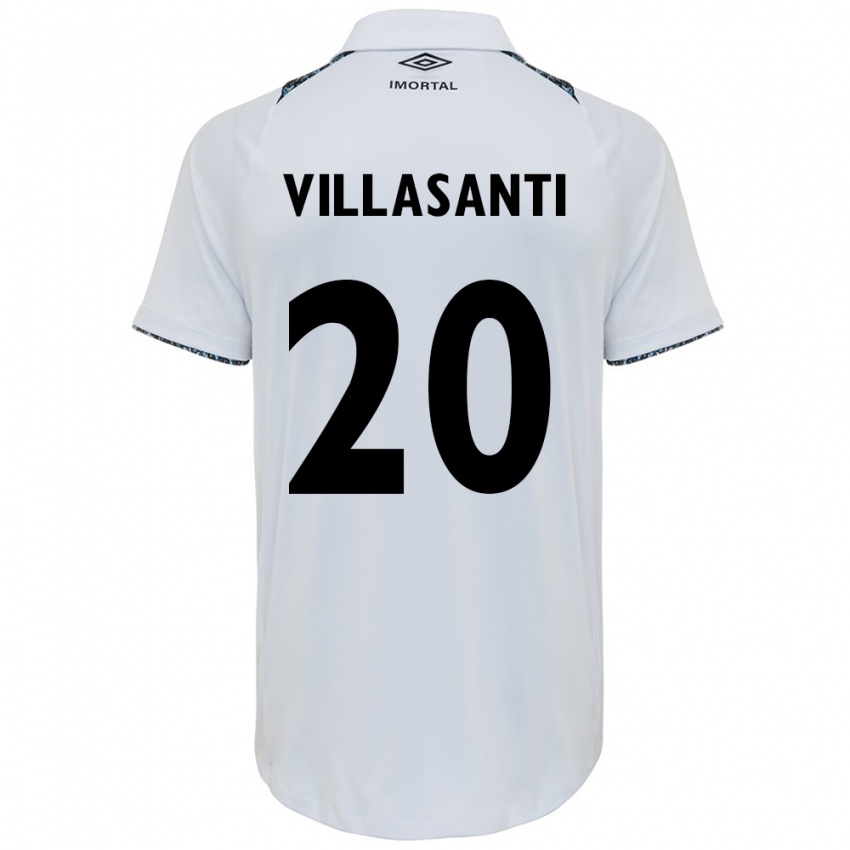 Børn Mathías Villasanti #20 Hvid Blå Udebane Spillertrøjer 2024/25 Trøje T-Shirt