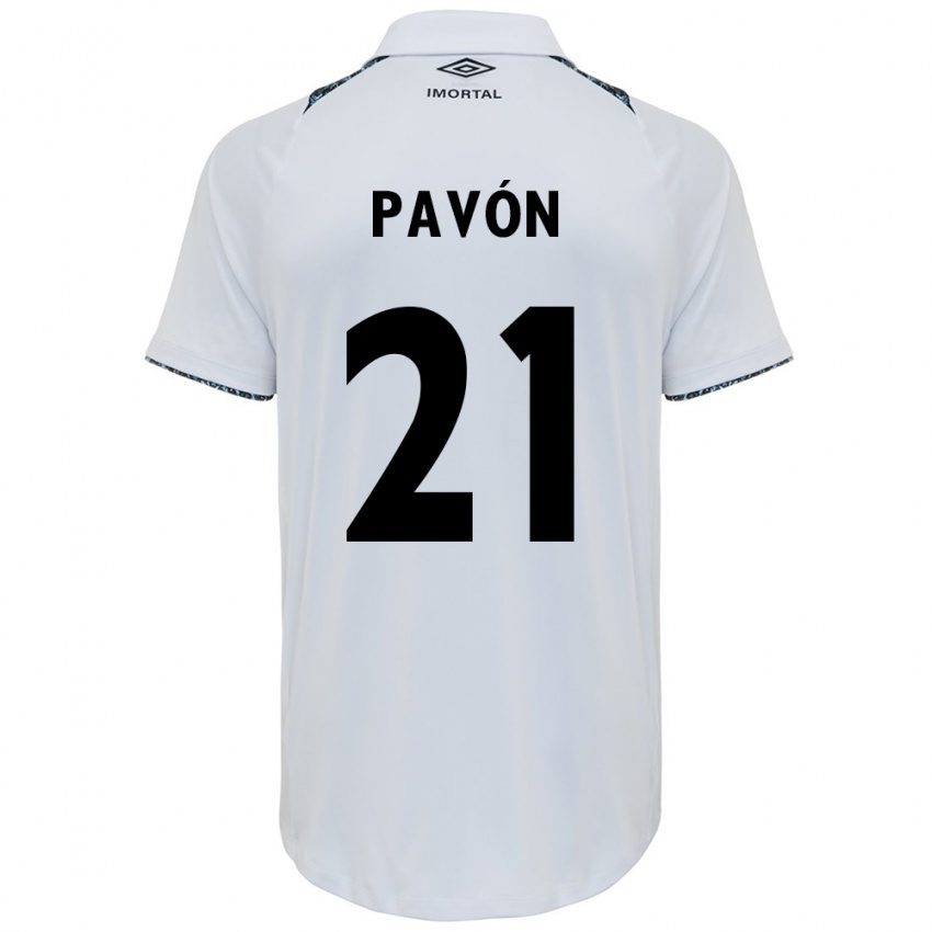 Børn Cristian Pavon #21 Hvid Blå Udebane Spillertrøjer 2024/25 Trøje T-Shirt