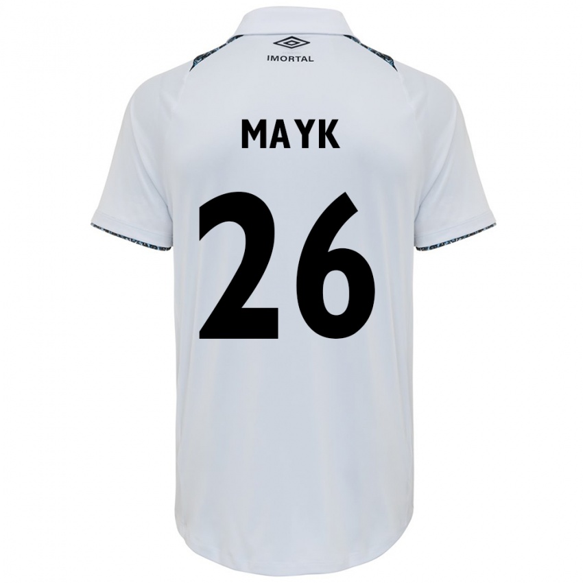 Børn Mayk #26 Hvid Blå Udebane Spillertrøjer 2024/25 Trøje T-Shirt