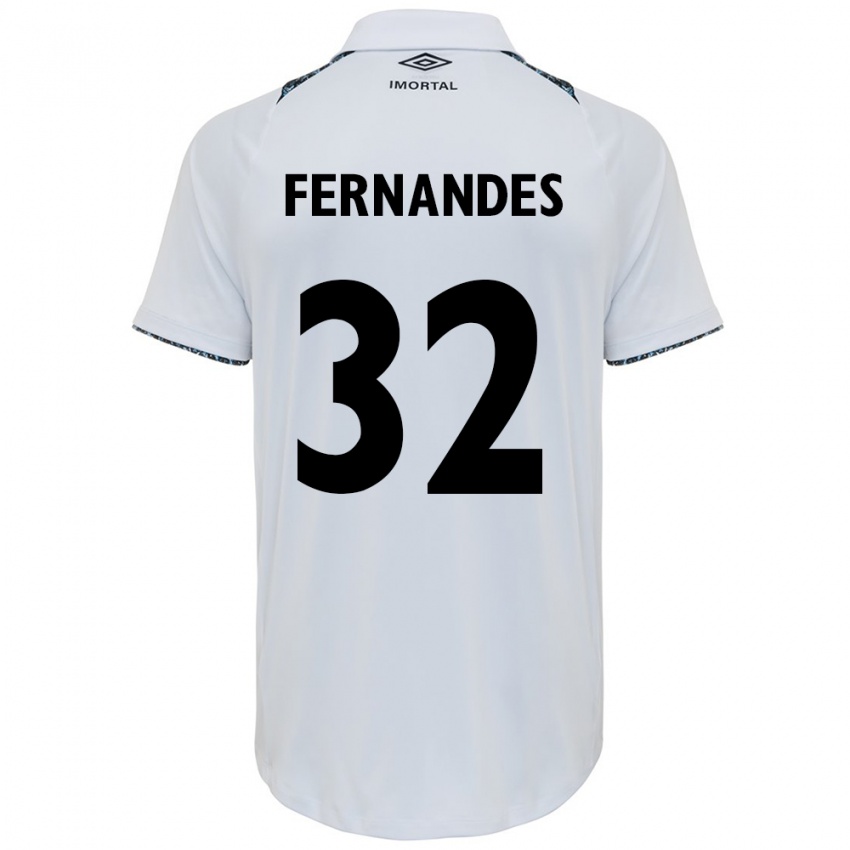 Børn Nathan Fernandes #32 Hvid Blå Udebane Spillertrøjer 2024/25 Trøje T-Shirt