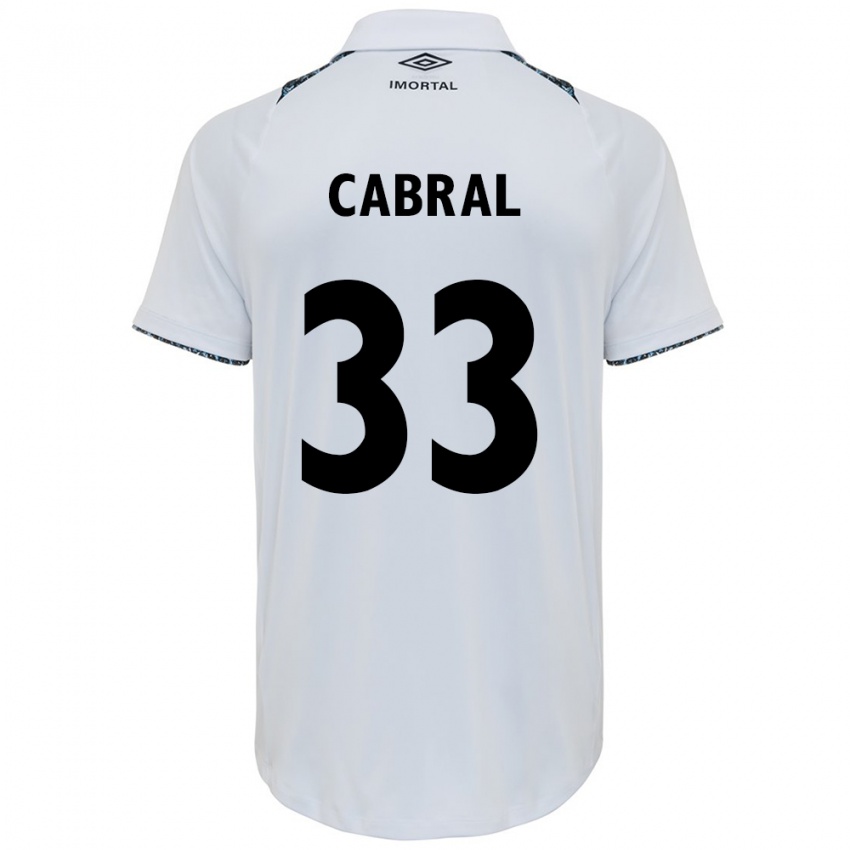 Børn Rafael Cabral #33 Hvid Blå Udebane Spillertrøjer 2024/25 Trøje T-Shirt