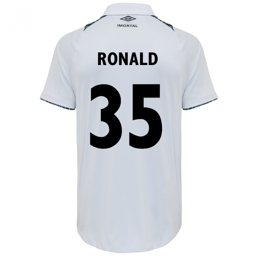 Børn Ronald #35 Hvid Blå Udebane Spillertrøjer 2024/25 Trøje T-Shirt