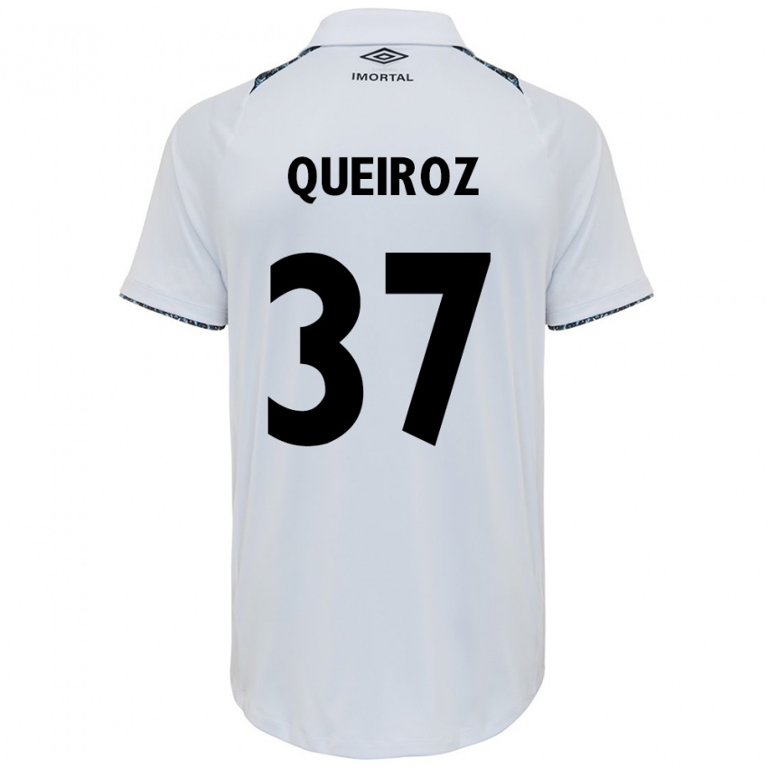 Børn Du Queiroz #37 Hvid Blå Udebane Spillertrøjer 2024/25 Trøje T-Shirt