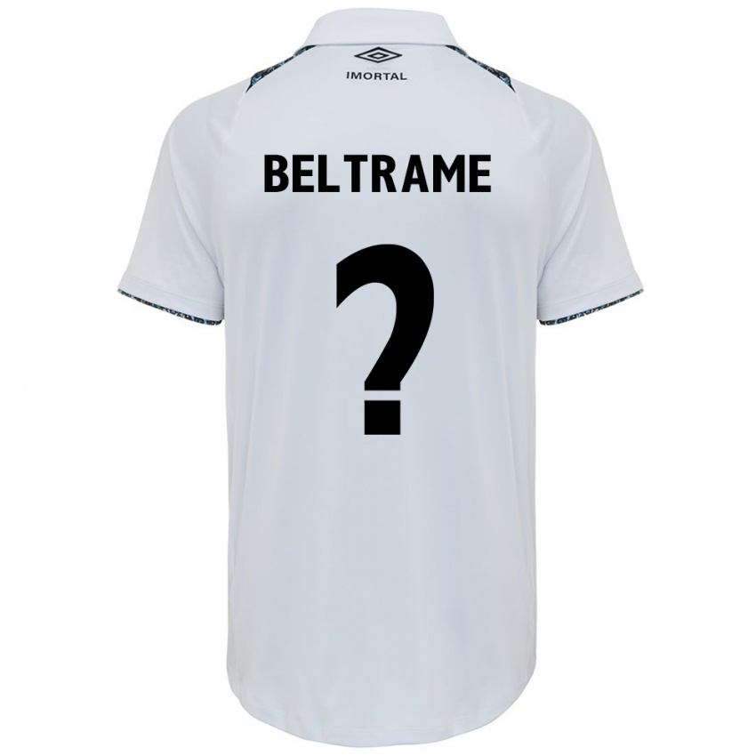 Børn Thiago Beltrame #0 Hvid Blå Udebane Spillertrøjer 2024/25 Trøje T-Shirt