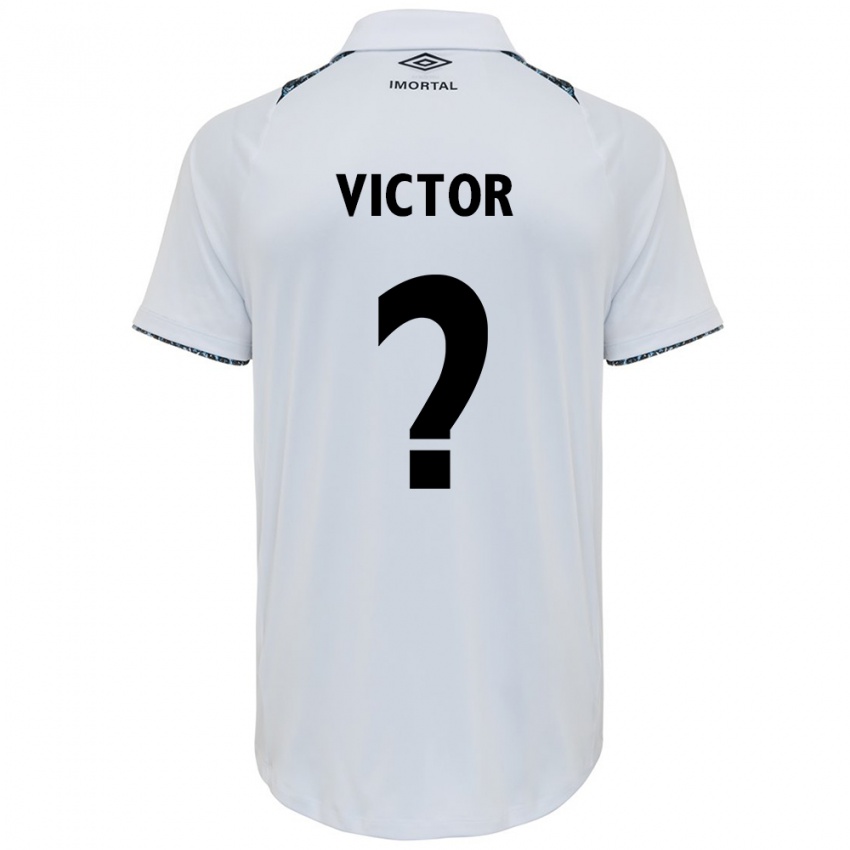 Børn João Victor Castelo #0 Hvid Blå Udebane Spillertrøjer 2024/25 Trøje T-Shirt