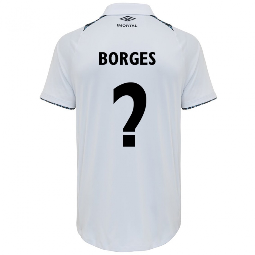 Børn Nathan Borges #0 Hvid Blå Udebane Spillertrøjer 2024/25 Trøje T-Shirt