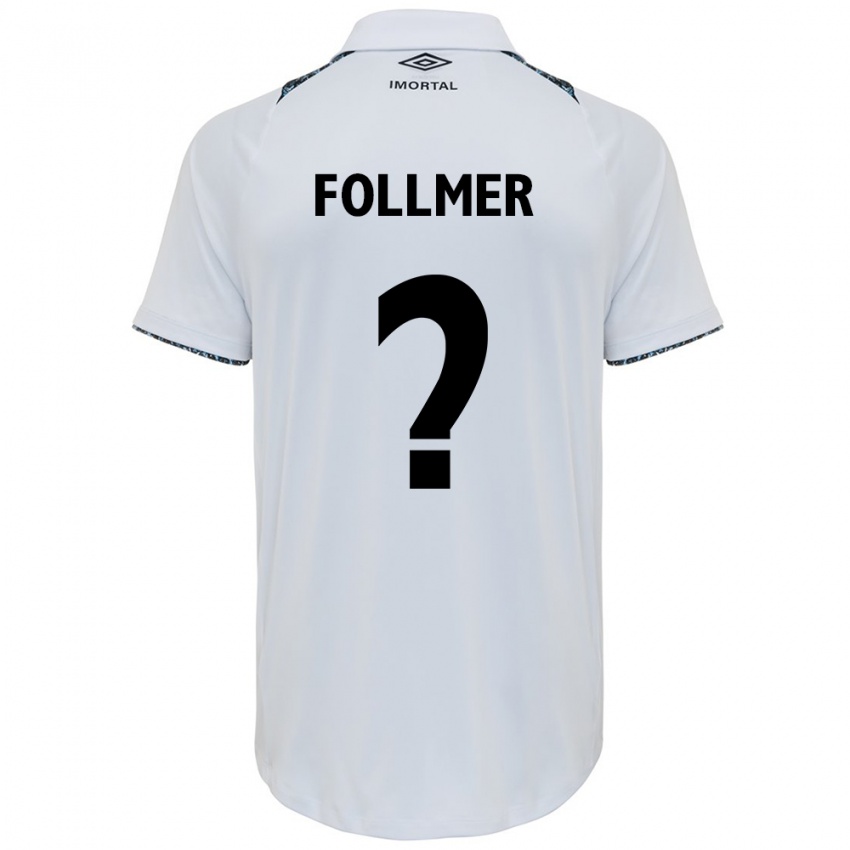 Børn Luan Follmer #0 Hvid Blå Udebane Spillertrøjer 2024/25 Trøje T-Shirt