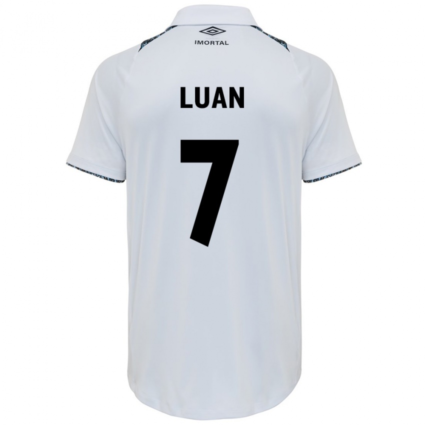 Børn Luan #7 Hvid Blå Udebane Spillertrøjer 2024/25 Trøje T-Shirt