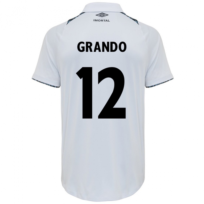 Børn Gabriel Grando #12 Hvid Blå Udebane Spillertrøjer 2024/25 Trøje T-Shirt