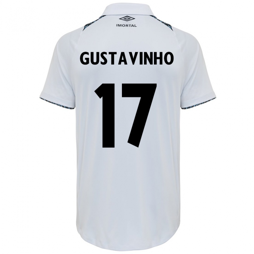 Børn Gustavinho #17 Hvid Blå Udebane Spillertrøjer 2024/25 Trøje T-Shirt