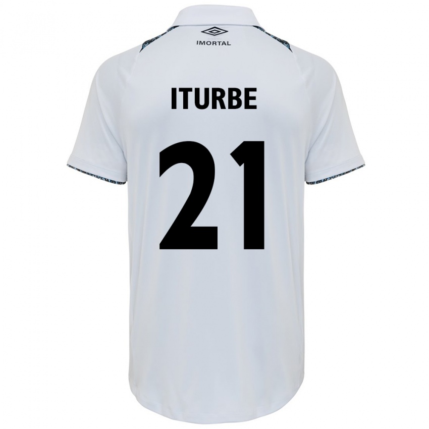 Børn Juan Iturbe #21 Hvid Blå Udebane Spillertrøjer 2024/25 Trøje T-Shirt