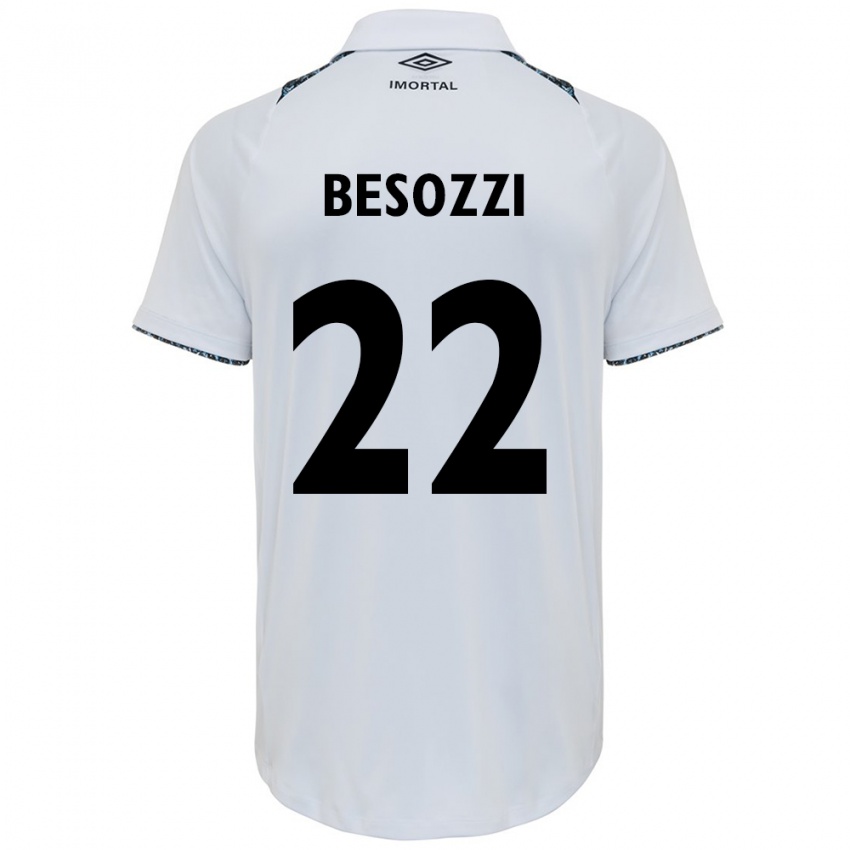 Børn Lucas Besozzi #22 Hvid Blå Udebane Spillertrøjer 2024/25 Trøje T-Shirt