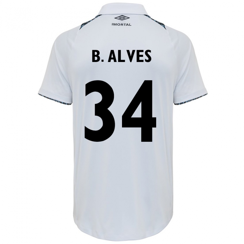 Børn Bruno Alves #34 Hvid Blå Udebane Spillertrøjer 2024/25 Trøje T-Shirt