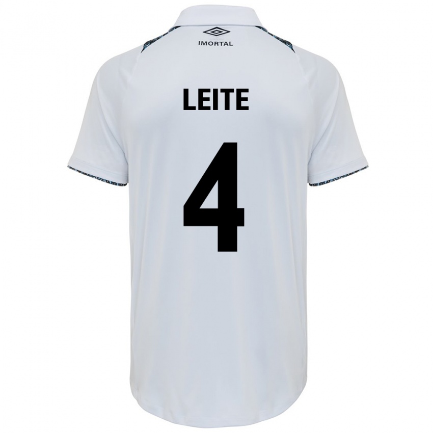 Børn Paulo Henrique Leite #4 Hvid Blå Udebane Spillertrøjer 2024/25 Trøje T-Shirt