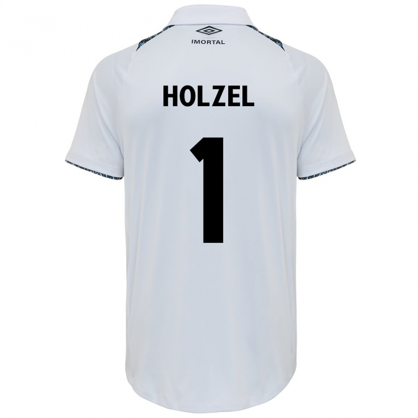 Børn Vivi Holzel #1 Hvid Blå Udebane Spillertrøjer 2024/25 Trøje T-Shirt