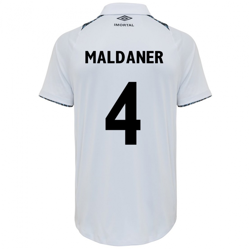 Børn Pati Maldaner #4 Hvid Blå Udebane Spillertrøjer 2024/25 Trøje T-Shirt