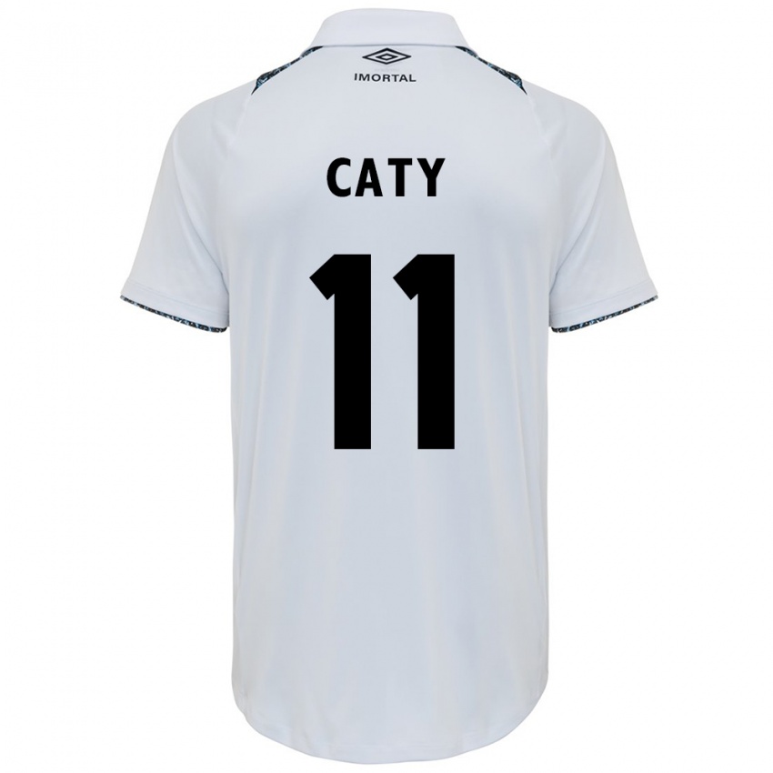 Børn Caty #11 Hvid Blå Udebane Spillertrøjer 2024/25 Trøje T-Shirt