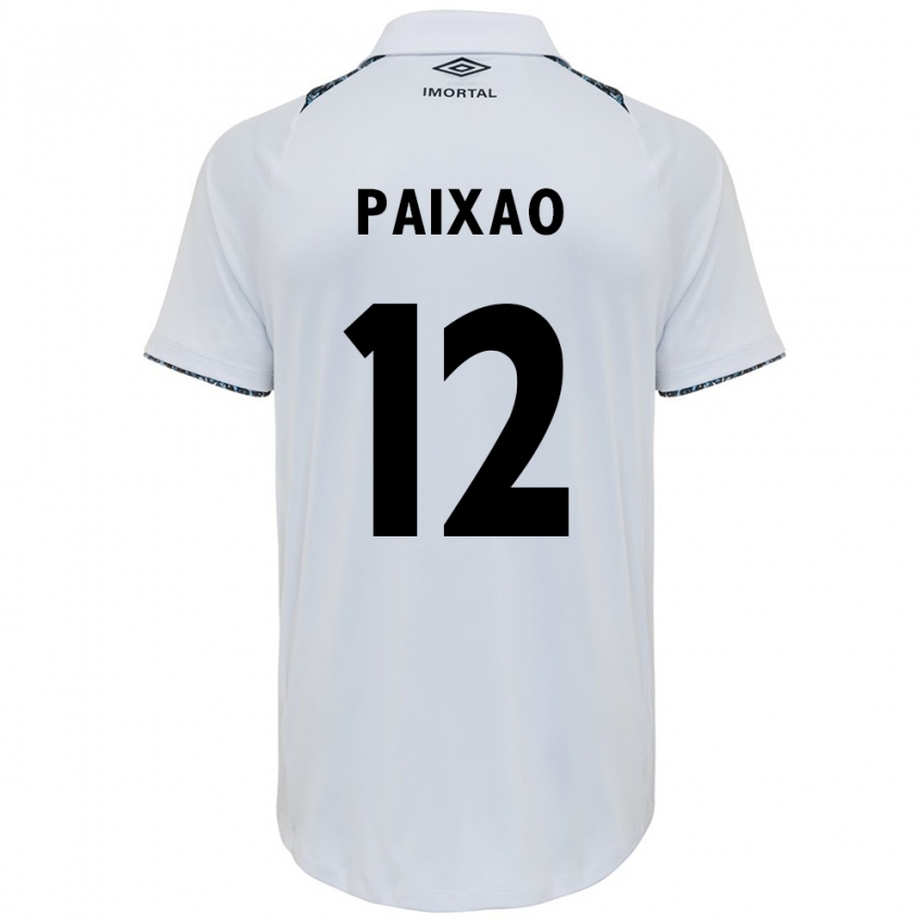 Børn Iasmin Paixão #12 Hvid Blå Udebane Spillertrøjer 2024/25 Trøje T-Shirt