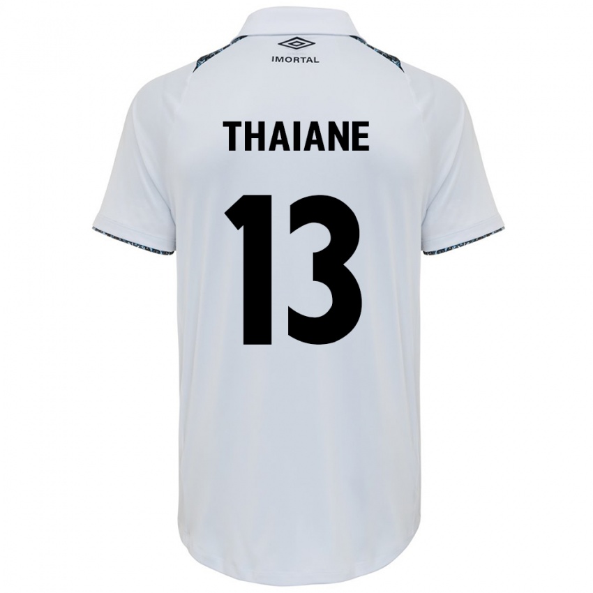 Børn Thaiane #13 Hvid Blå Udebane Spillertrøjer 2024/25 Trøje T-Shirt