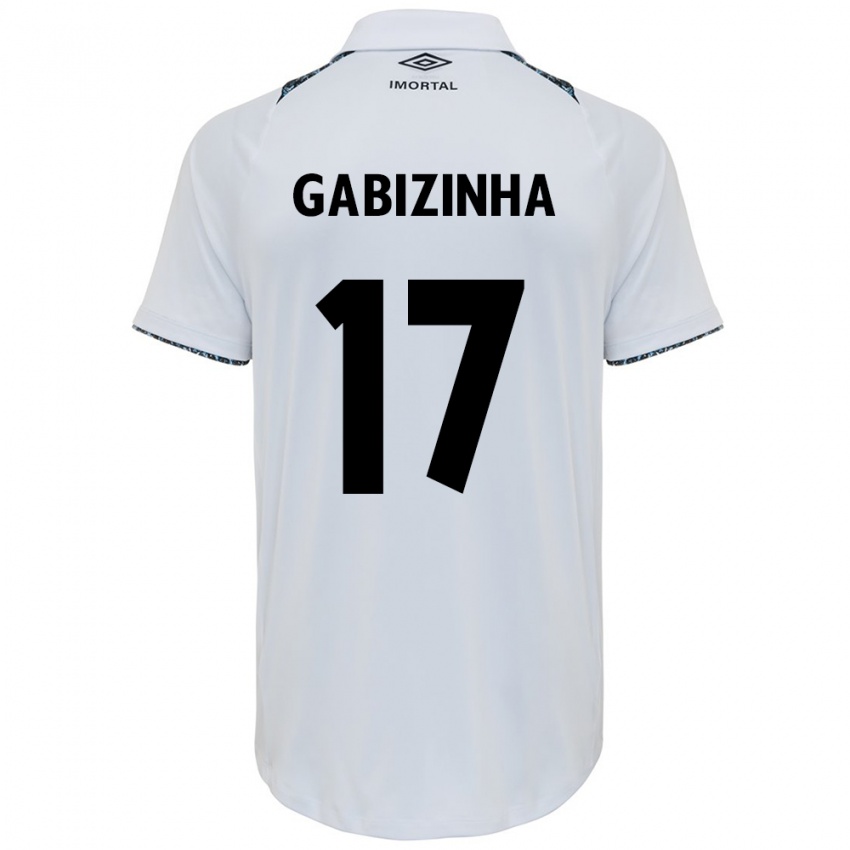 Børn Gabizinha #17 Hvid Blå Udebane Spillertrøjer 2024/25 Trøje T-Shirt