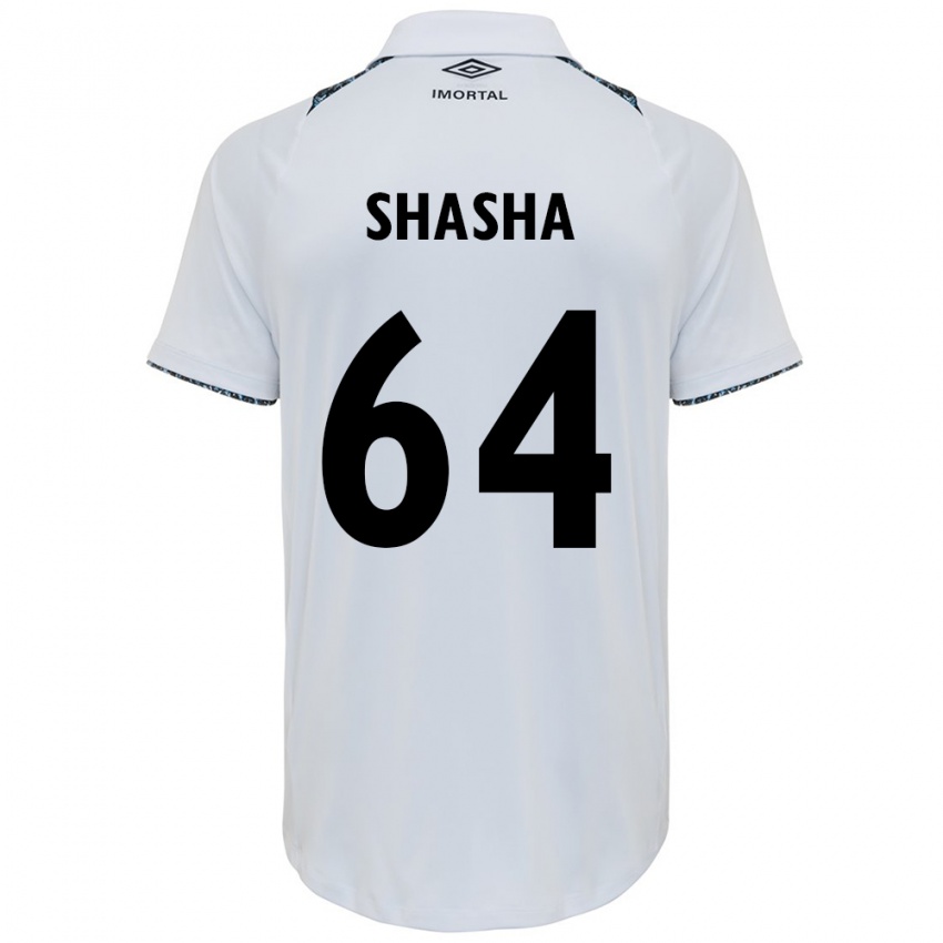 Børn Shashá #64 Hvid Blå Udebane Spillertrøjer 2024/25 Trøje T-Shirt