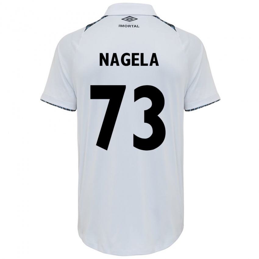 Børn Nágela #73 Hvid Blå Udebane Spillertrøjer 2024/25 Trøje T-Shirt