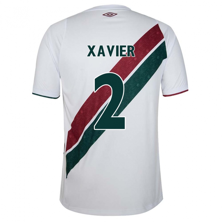 Børn Samuel Xavier #2 Hvid Grøn Rødbrun Udebane Spillertrøjer 2024/25 Trøje T-Shirt