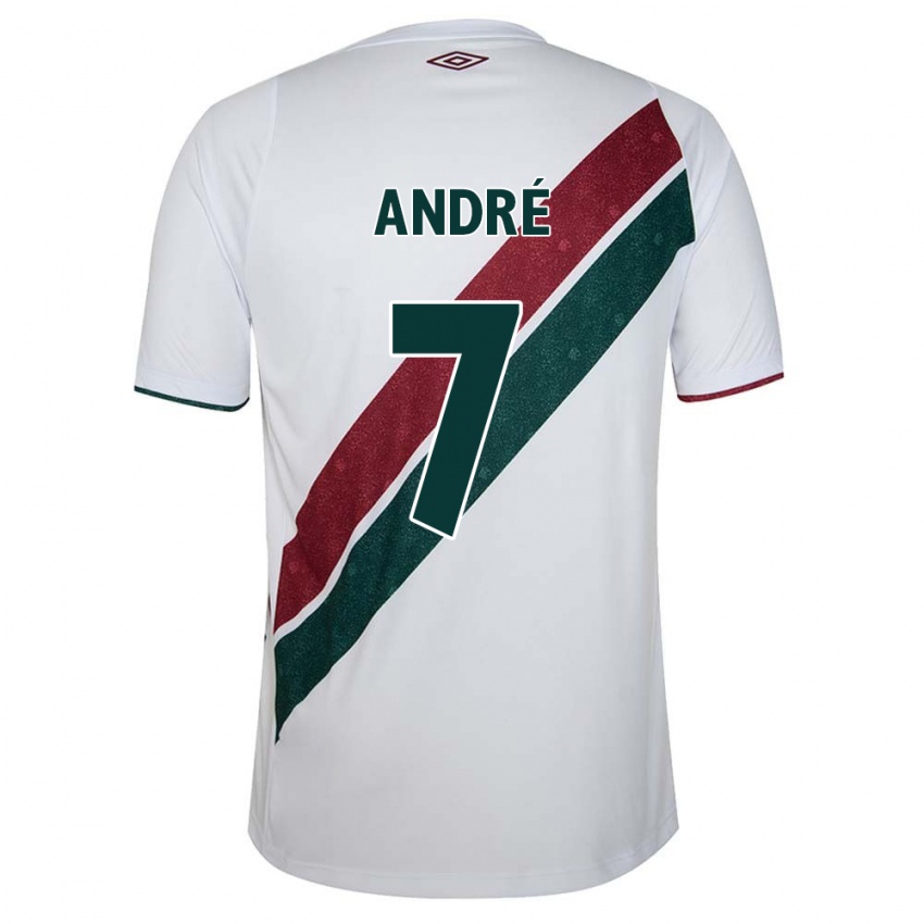 Børn André #7 Hvid Grøn Rødbrun Udebane Spillertrøjer 2024/25 Trøje T-Shirt