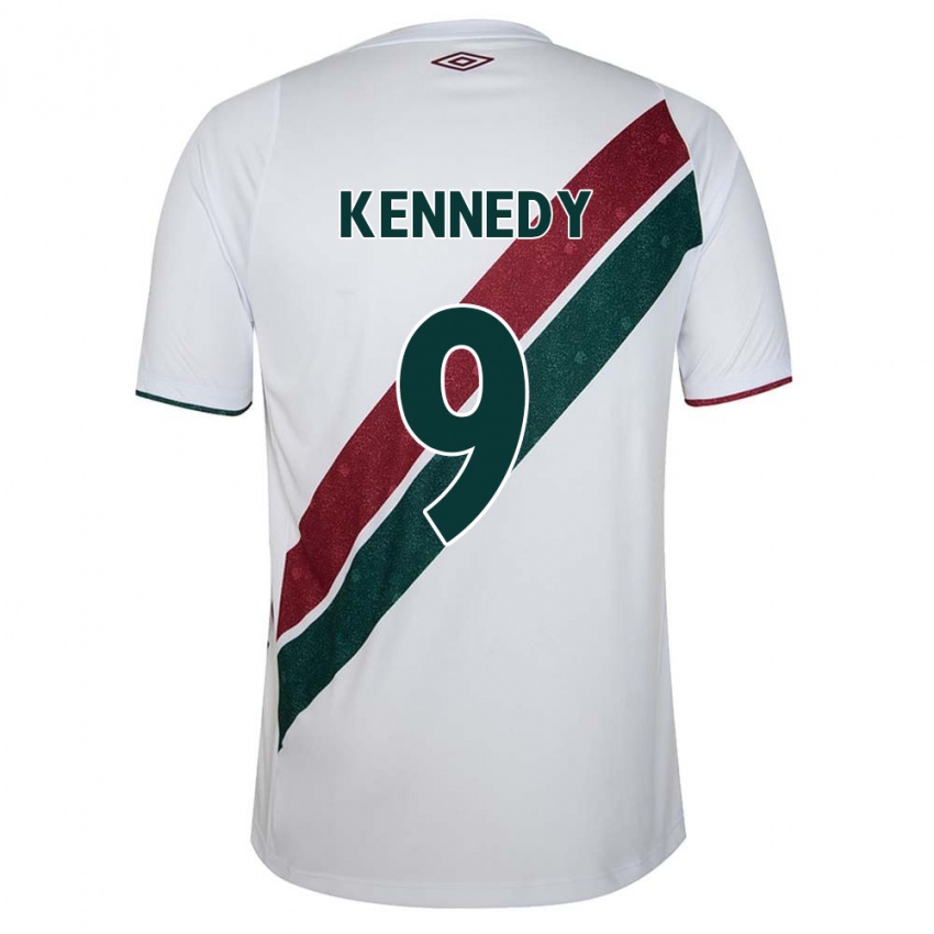 Børn John Kennedy #9 Hvid Grøn Rødbrun Udebane Spillertrøjer 2024/25 Trøje T-Shirt