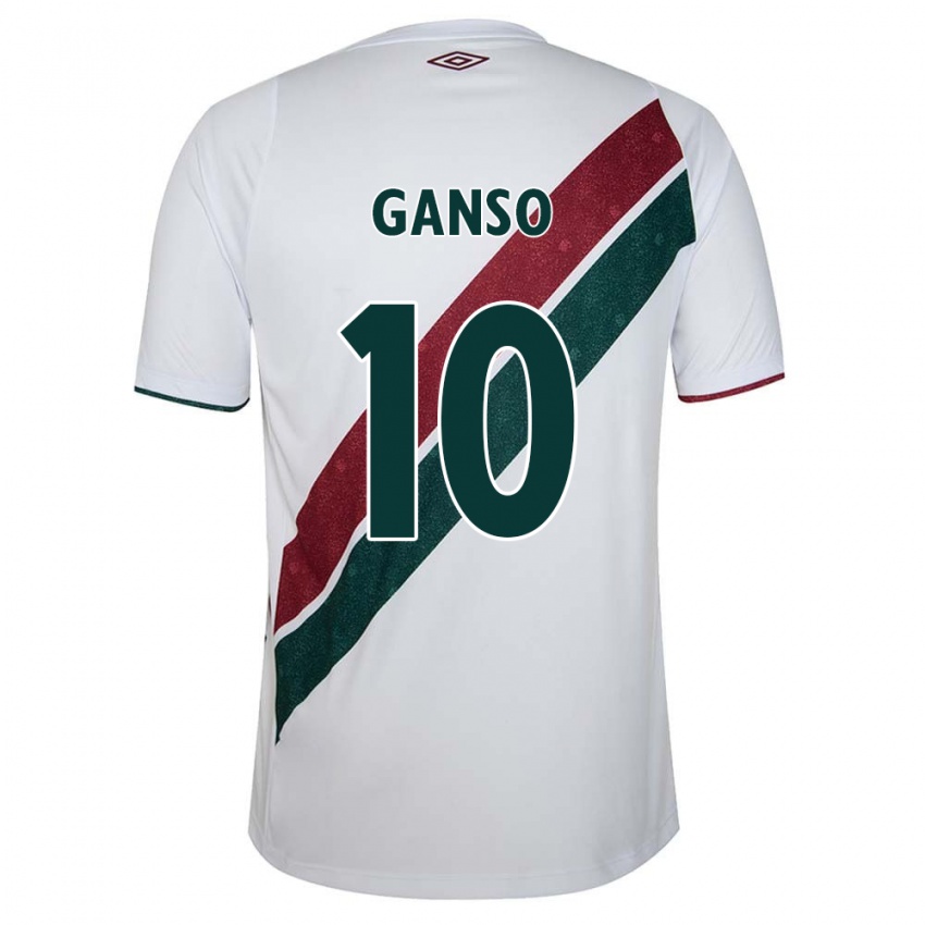 Børn Ganso #10 Hvid Grøn Rødbrun Udebane Spillertrøjer 2024/25 Trøje T-Shirt