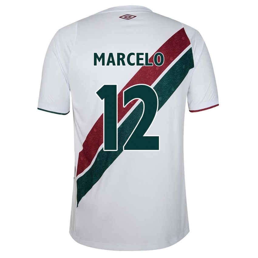 Børn Marcelo #12 Hvid Grøn Rødbrun Udebane Spillertrøjer 2024/25 Trøje T-Shirt