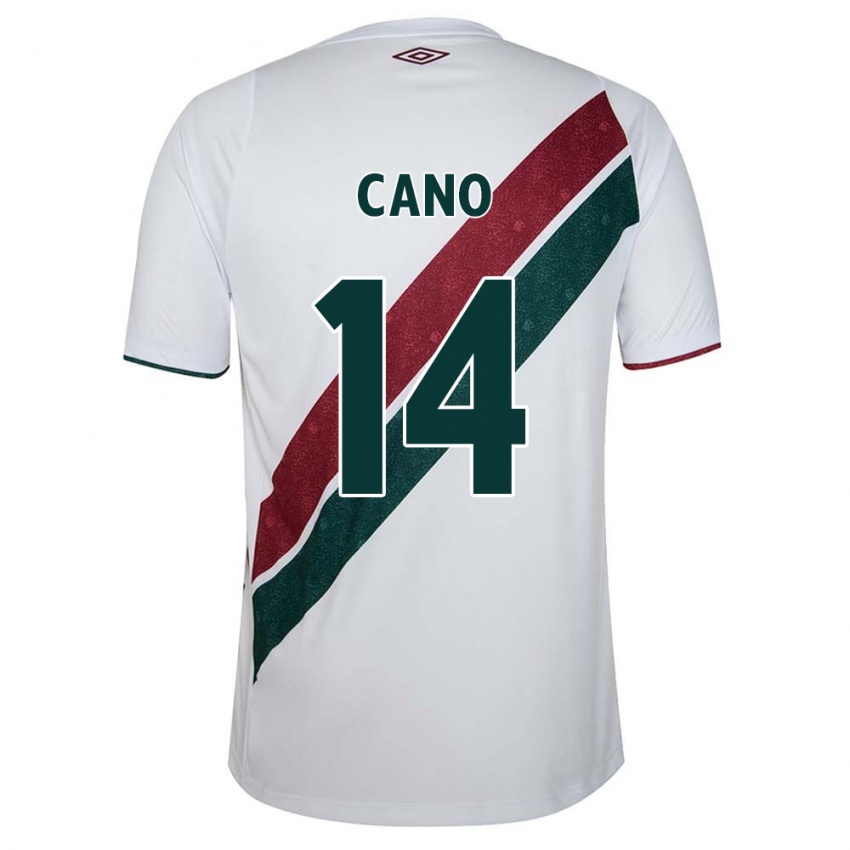 Børn Germán Cano #14 Hvid Grøn Rødbrun Udebane Spillertrøjer 2024/25 Trøje T-Shirt