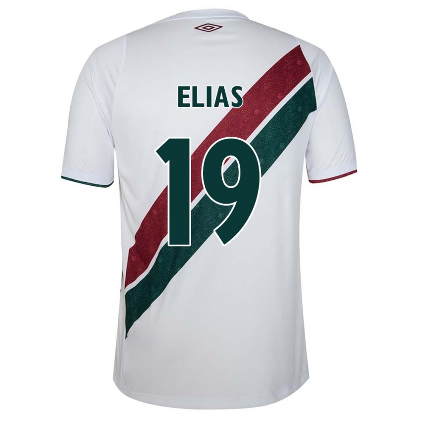 Børn Kauã Elias #19 Hvid Grøn Rødbrun Udebane Spillertrøjer 2024/25 Trøje T-Shirt