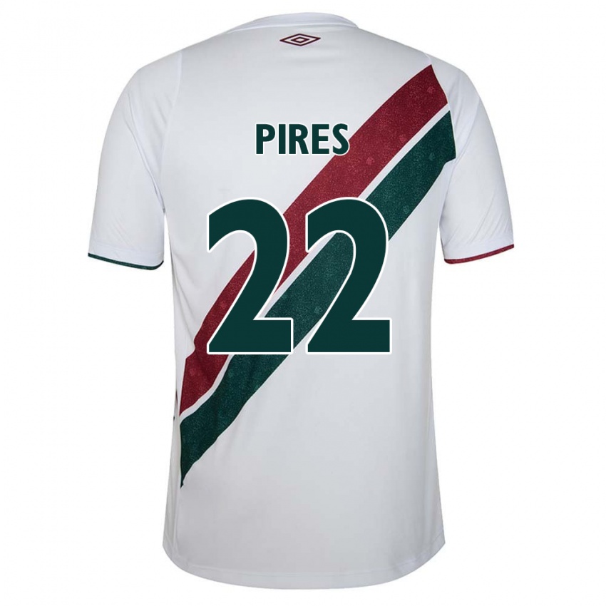 Børn Gabriel Pires #22 Hvid Grøn Rødbrun Udebane Spillertrøjer 2024/25 Trøje T-Shirt