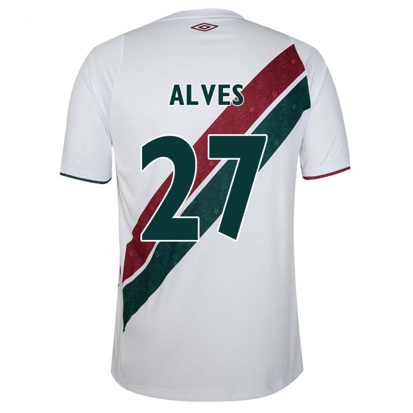 Børn Felipe Alves #27 Hvid Grøn Rødbrun Udebane Spillertrøjer 2024/25 Trøje T-Shirt