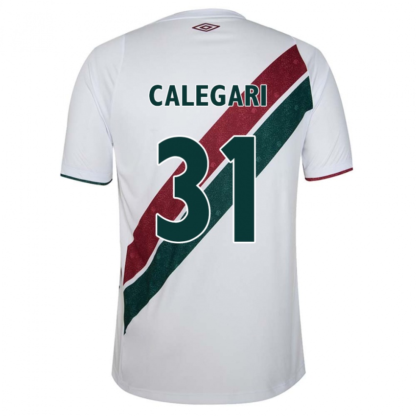 Børn Calegari #31 Hvid Grøn Rødbrun Udebane Spillertrøjer 2024/25 Trøje T-Shirt